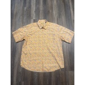 Alan Flusser Men's XL Polo Shirt  Short Sleeve  Button Up Multicolor